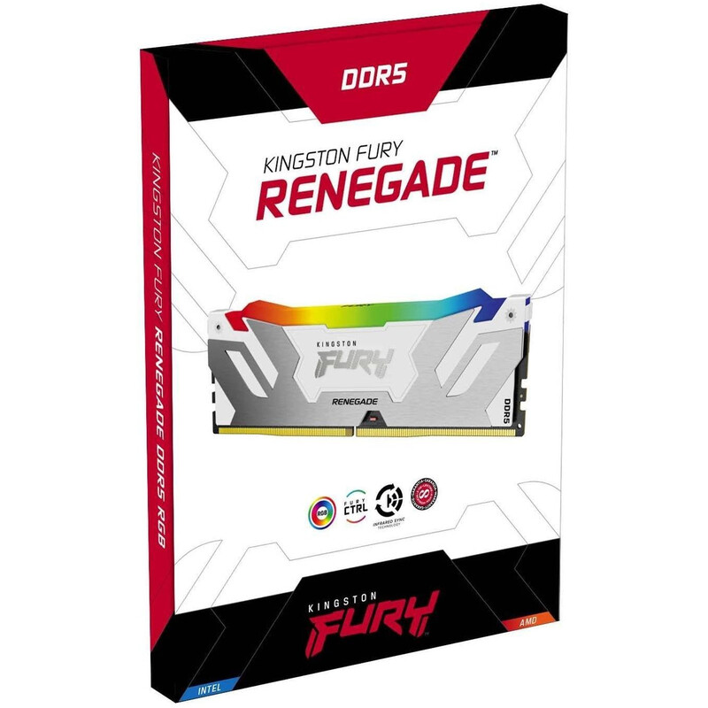 Модуль пам`яті DDR5 16GB/6400 Kingston Fury Renegade RGB White (KF564C32RWA-16)