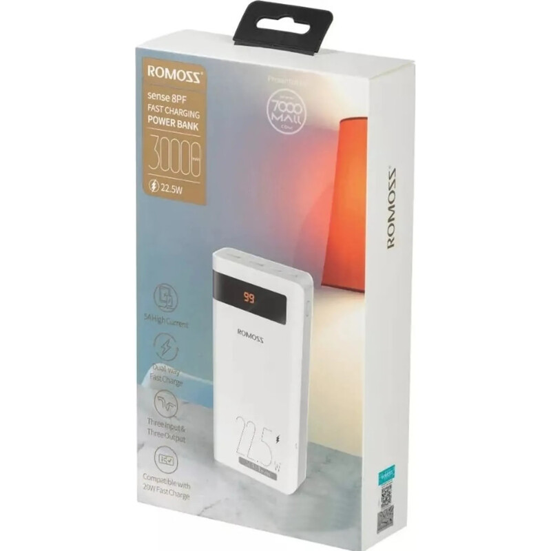 Універсальна мобільна батарея Romoss 30000mAh 22.5W White (PHP30-852-1111)