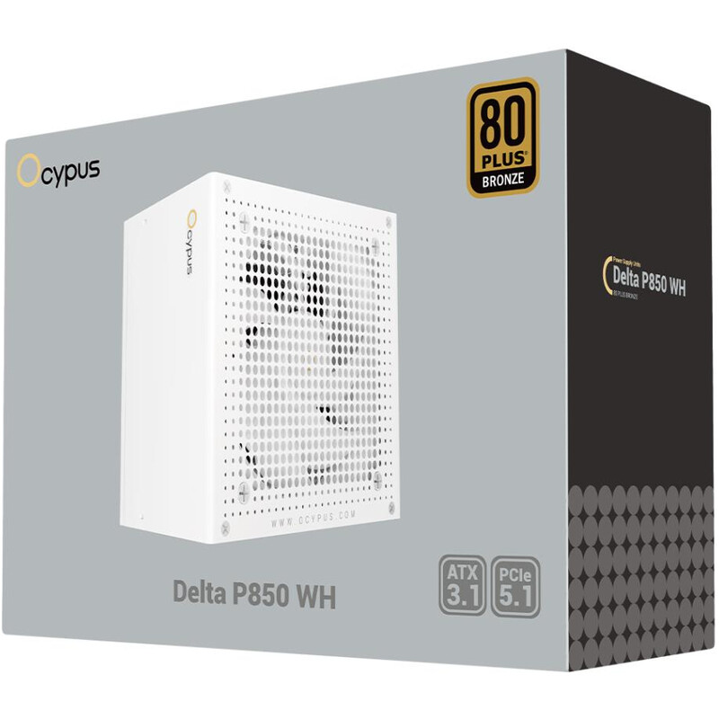 Блок питания Ocypus Delta P850 WH 850W ATX 3.1 80+ Bronze White (DELTA-P850-B1FDWH025X-EU)