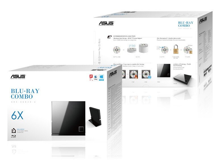 Оптический привод Blu-ray BD-Combo ASUS SBC-06D2X-U (SBC-06D2X-U/BLK/G/AS) Black