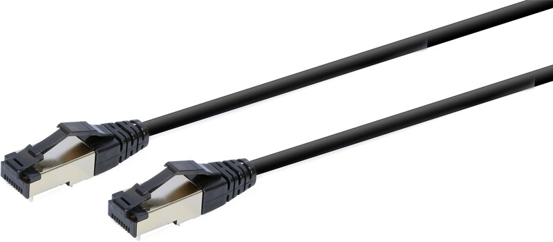 Патч-корд Cablexpert (PP8-LSZHCU-BK-0.25M) cat.8, S/FTP, літий, 50u "штекер із засувкою, 0.25 м, чорний