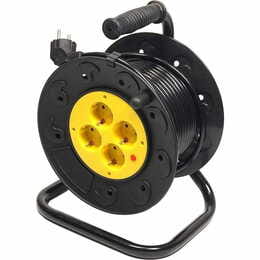 Фильтр питания PowerPlant JY-2000/40 (PPRA08M400S4) 4 розетки, 40 м, черный, на катушке