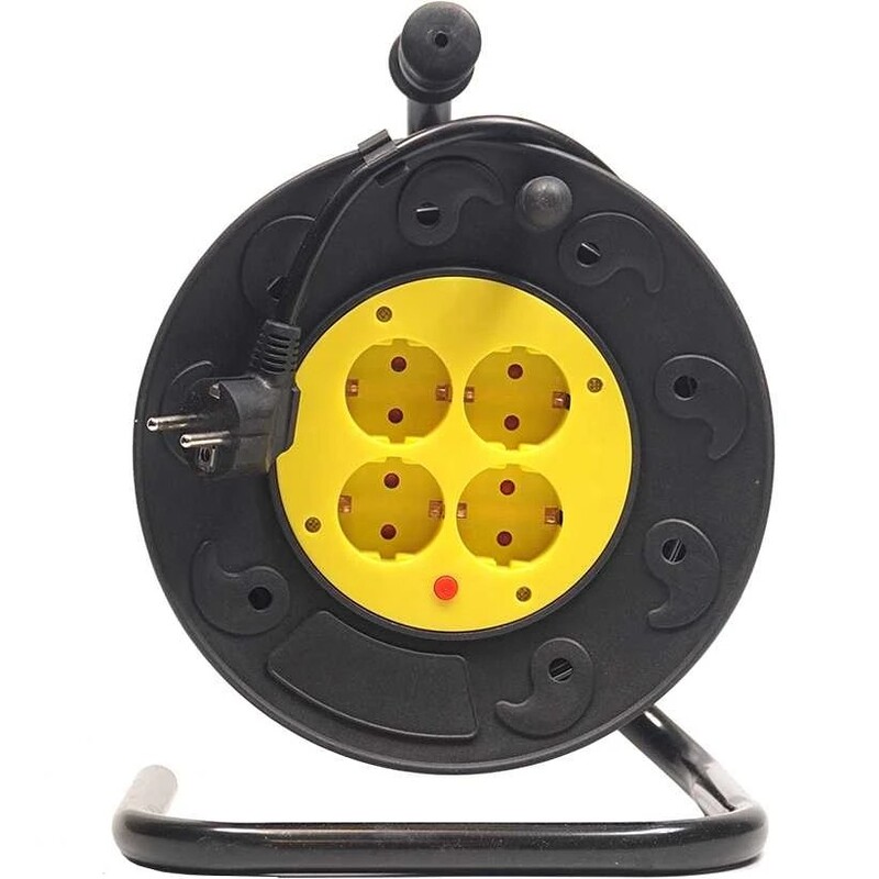 Фильтр питания PowerPlant JY-2000/40 (PPRA08M400S4) 4 розетки, 40 м, черный, на катушке