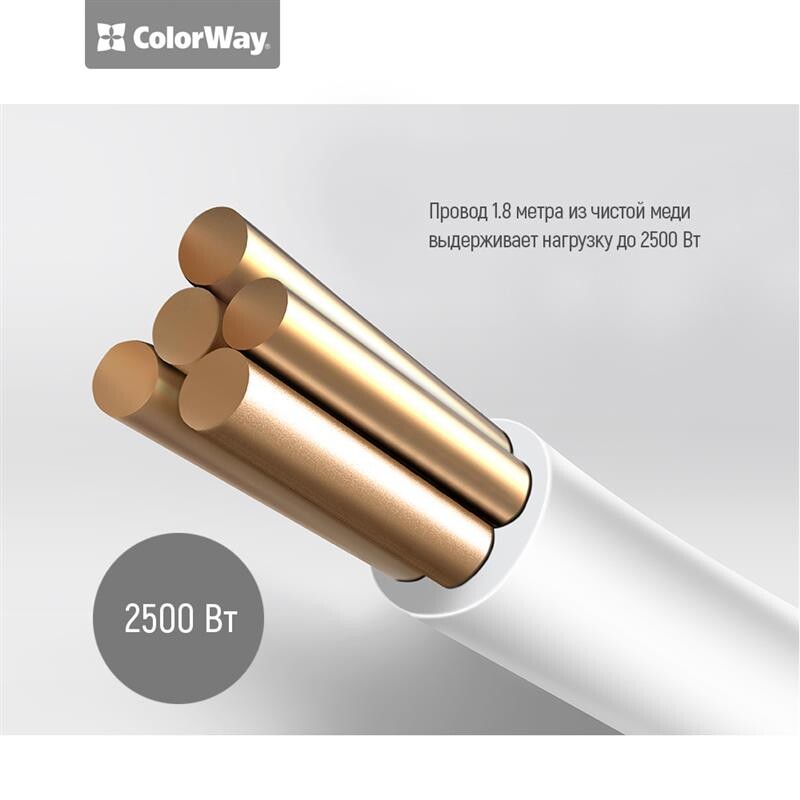 Фильтр питания СolorWay (CW-CHU33B) 3 розетки, 3xUSB, 1.8м, Black