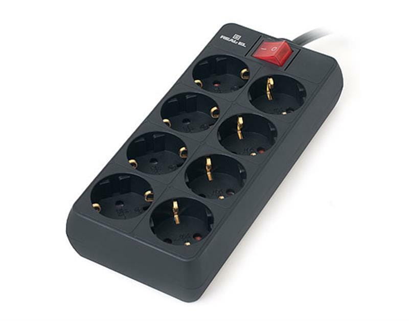 Фильтр питания REAL-EL RS-8 Protect 3 м Black (EL122300022)