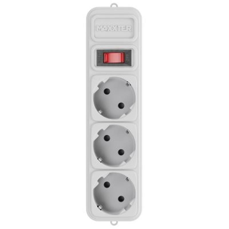 Фильтр питания Maxxter (SPM3-G-6G) 3 розетки, 1.8м, белый