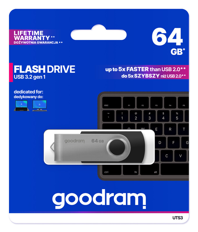 Флеш-накопитель USB3.2 64GB Goodram UTS3 (Twister) Black (UTS3-0640K0R11)
