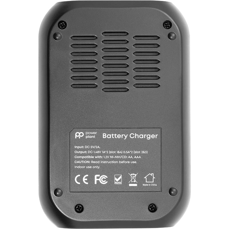 Зарядний пристрій для акумуляторів AA, AAA/ micro USB PowerPlant PP-UN4