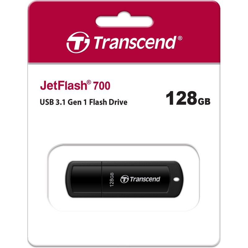 Флеш-накопичувач USB3.1 128GB Transcend JetFlash 700 Black (TS128GJF700)