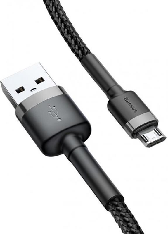 Кабель Baseus Cafule USB-microUSB, 2.4A, 0.5м Black/Grey (CAMKLF-AG1)