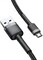 Фото - Кабель Baseus Cafule USB-microUSB, 2.4A, 0.5м Black/Grey (CAMKLF-AG1) | click.ua