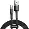 Фото - Кабель Baseus Cafule USB-microUSB, 2.4A, 0.5м Black/Grey (CAMKLF-AG1) | click.ua