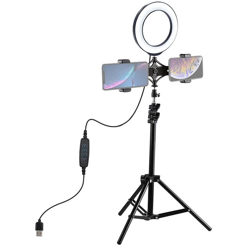 Кольцевая USB LED-лампа Puluz PKT3036 6.2" + штатив 1.1 м (PKT3036)