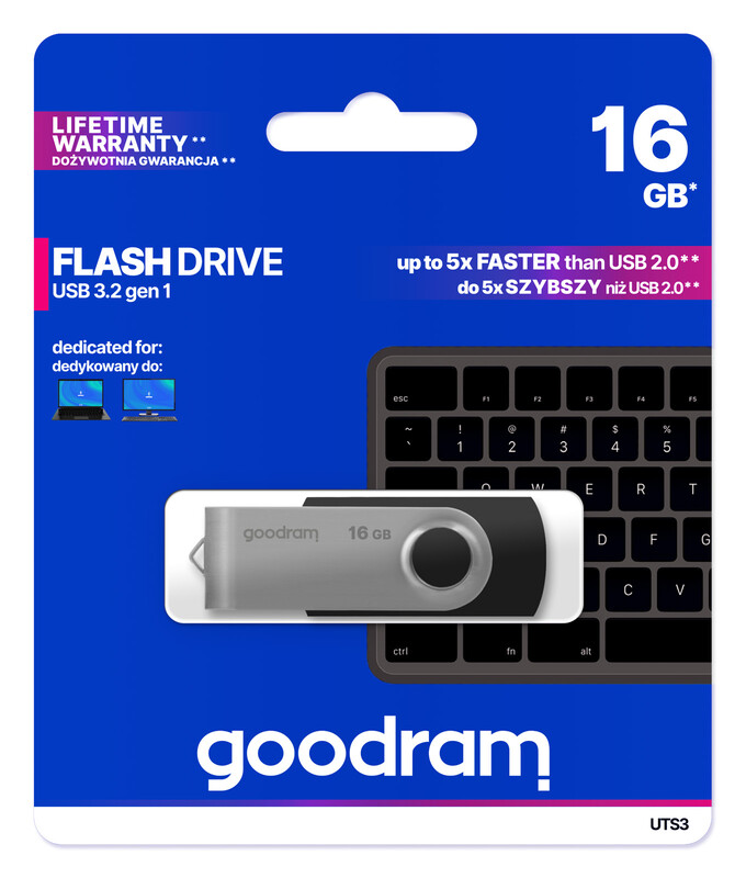 Флеш-накопитель USB3.2 16GB Goodram UTS3 (Twister) Black (UTS3-0160K0R11)