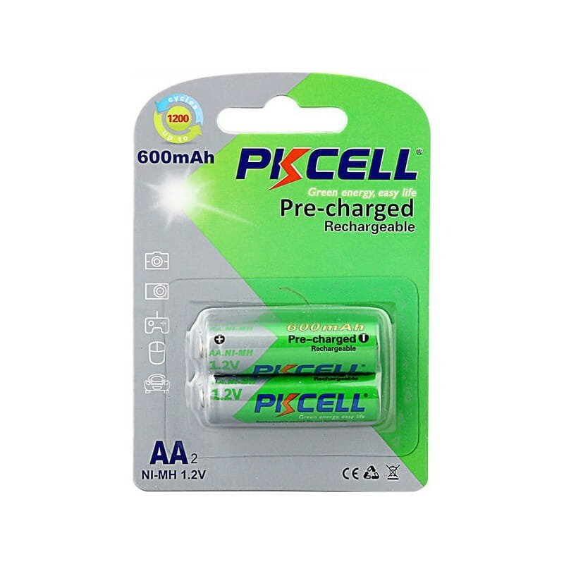 Акумулятор PKCELL Ni-MH AA/HR06 600 mAh BL 2шт (PC/AA600-2BA/09320)