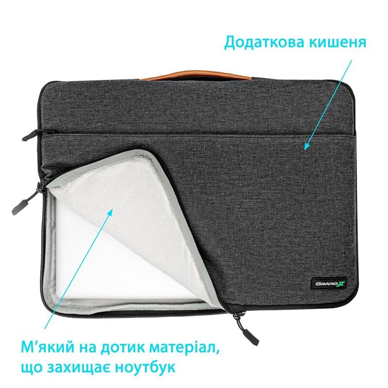 Чехол-сумка для ноутбука Grand-X SLX-14D 14" Dark Grey