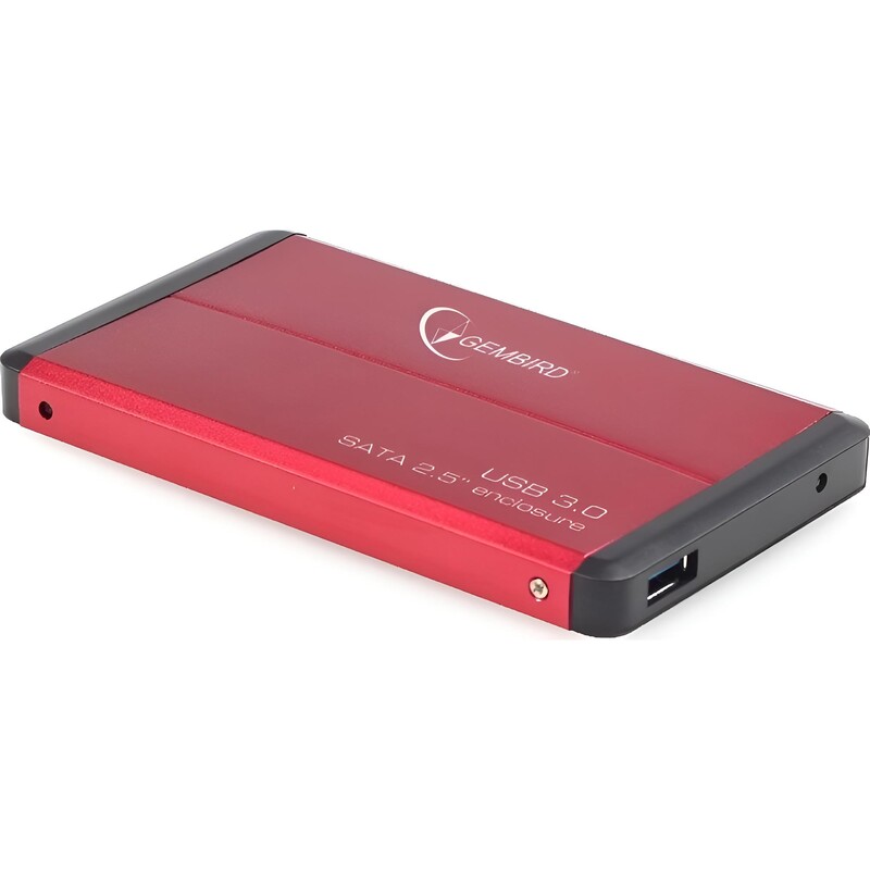 Зовнішня кишеня Gembird для підключення SATA HDD 2.5", USB 3.0, Red (EE2-U3S-2-R)
