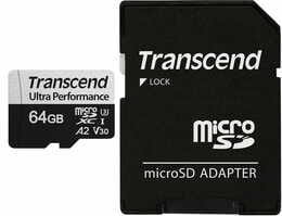 Карта памяти MicroSDXC 64GB UHS-I/U3 Class 10 Transcend 340S R160/W125MB/s + SD-адаптер (TS64GUSD340S)