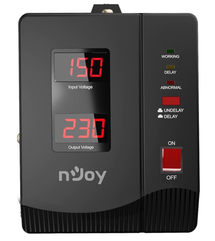 Стабилизатор Njoy Alvis 2000 (AVRL-20002AL-CS01B) AVR, 2 розетки