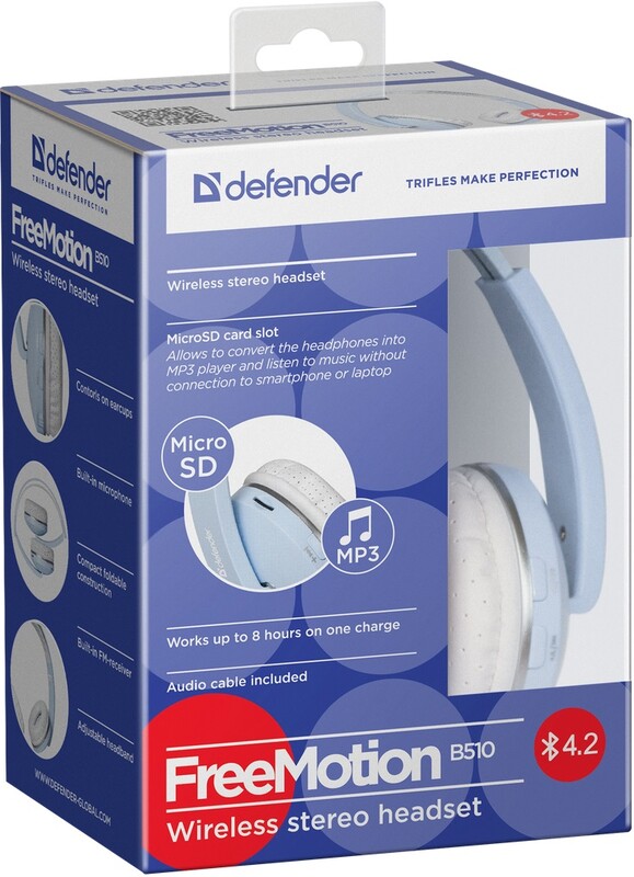 Bluetooth-гарнітура Defender FreeMotion B510 Blue (63510)