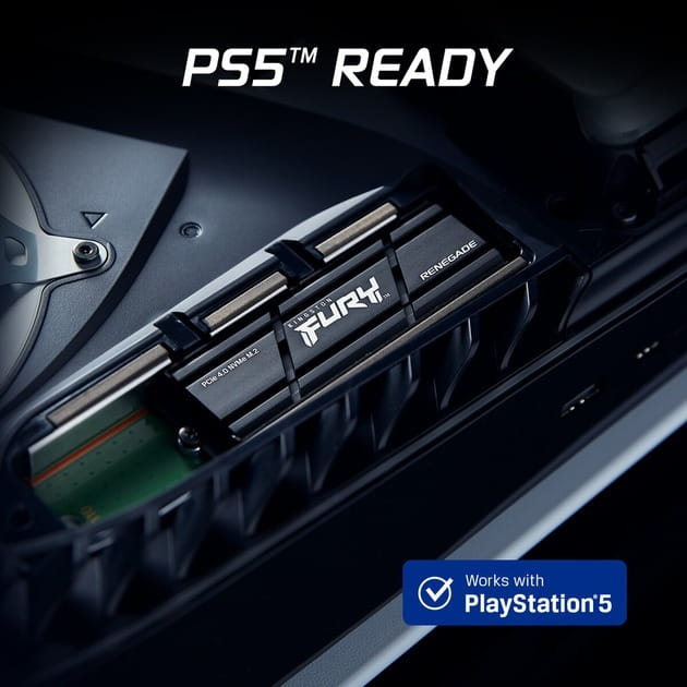 Накопитель SSD 1TB Kingston Fury Renegade with Heatsink M.2 2280 PCIe 4.0 x4 NVMe 3D TLC (SFYRSK/1000G)