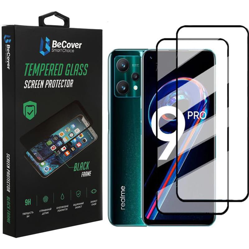Защитное стекло BeCover для Realme 9 Pro/9i Black (707878)