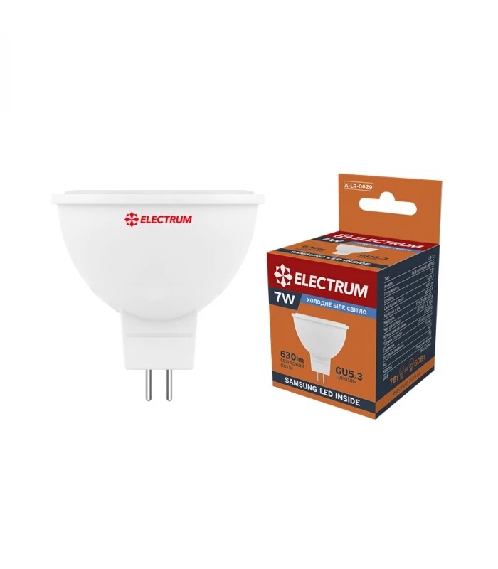 Світлодіодна лампа Electrum 7W MR-16 GU5.3 4000K (A-LR-0629)