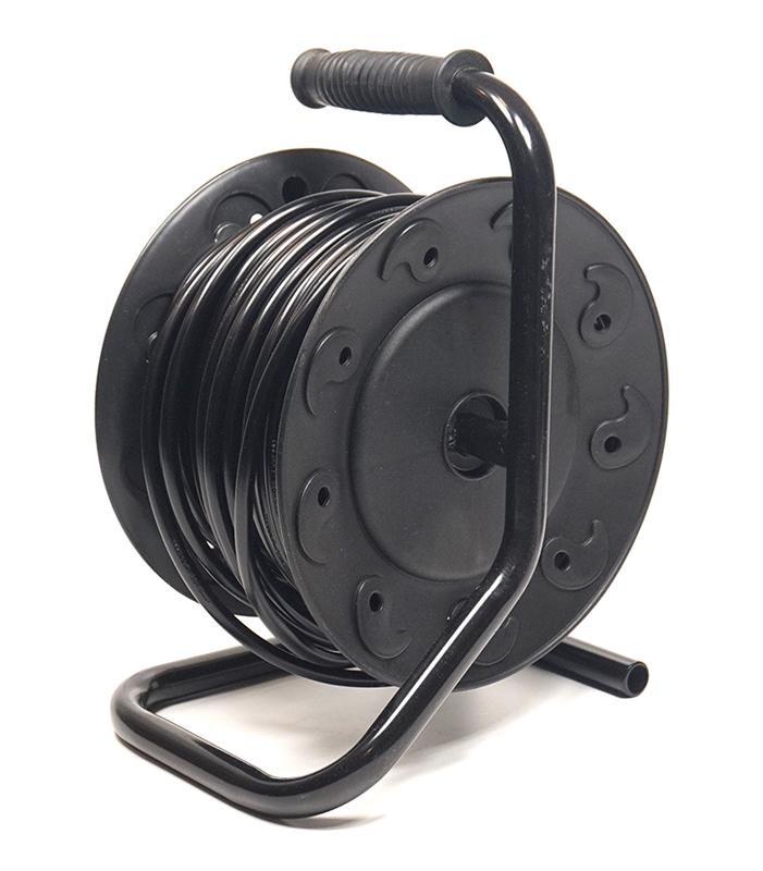 Удлинитель на катушке PowerPlant JY-2002/25 (PPRA10M250S4) 4 розетки, 25 м, черно-желтый