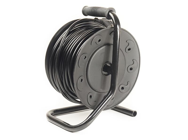 Удлинитель на катушке PowerPlant JY-2002/30 (PPRA10M300S4) 4 розетки, 30 м, черно-желтый