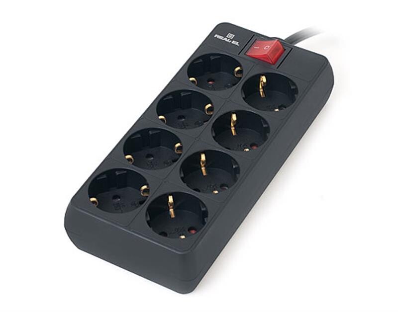 Фильтр питания REAL-EL RS-8 Protect 1.8 м Black (EL122300021)