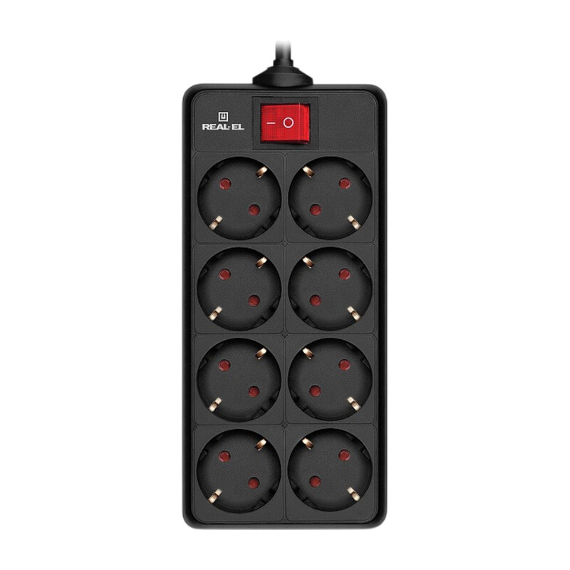 Фильтр питания REAL-EL RS-8 Protect 1.8 м Black (EL122300021)