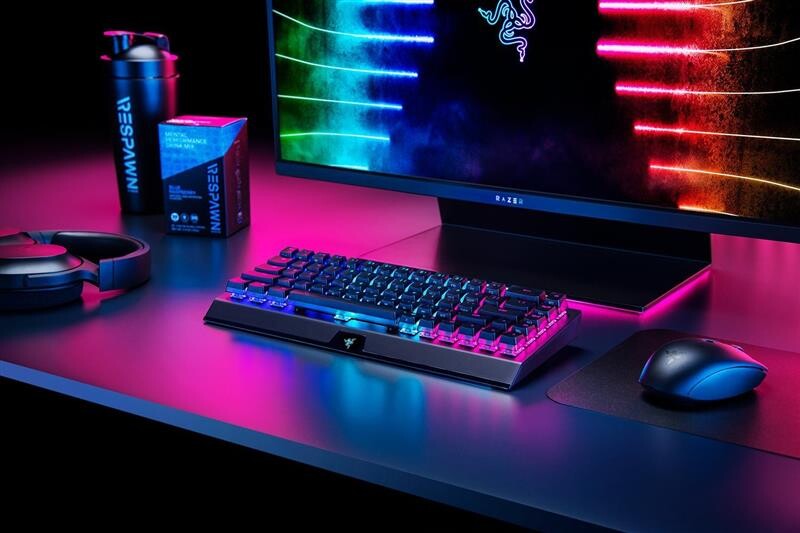 Клавиатура беспроводная Razer BlackWidow V3 Mini Hyperspeed Green Switch Black (RZ03-03891600-R3R1)