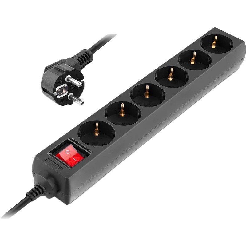 Фильтр питания REAL-EL RS-6 Protect M 1.8м Black (EL122300032)