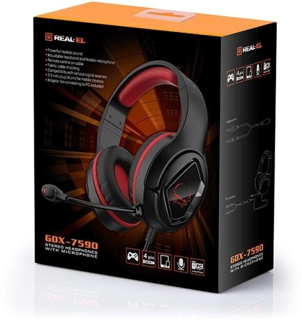 Гарнітура REAL-EL GDX-7590 Black/Red