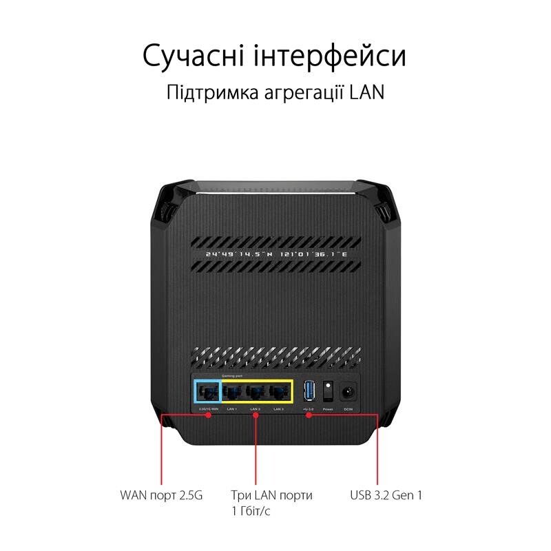 Wi-Fi Mesh-система Asus ROG Rapture GT6 2pk Black (90IG07F0-MU9A20)