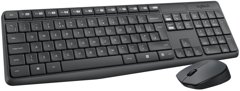 Комплект (клавіатура, миша) бездротовий Logitech MK235 ENG/UKR Grey (920-007931)