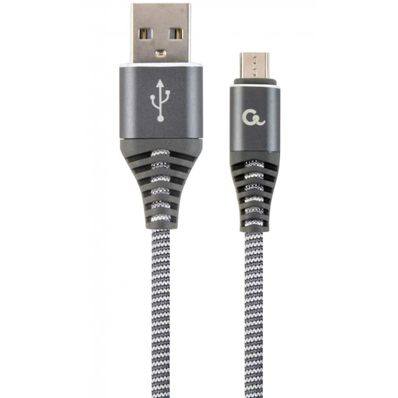 Кабель Cablexpert USB - micro USB (M/M), премиум, 1 м, серый (CC-USB2B-AMmBM-1M-WB2)