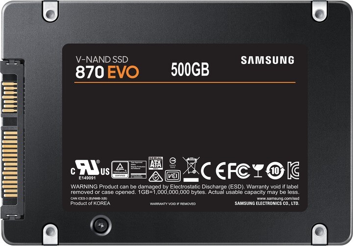 Накопитель SSD  500GB Samsung 870 EVO 2.5" SATAIII MLC (MZ-77E500B/EU)
