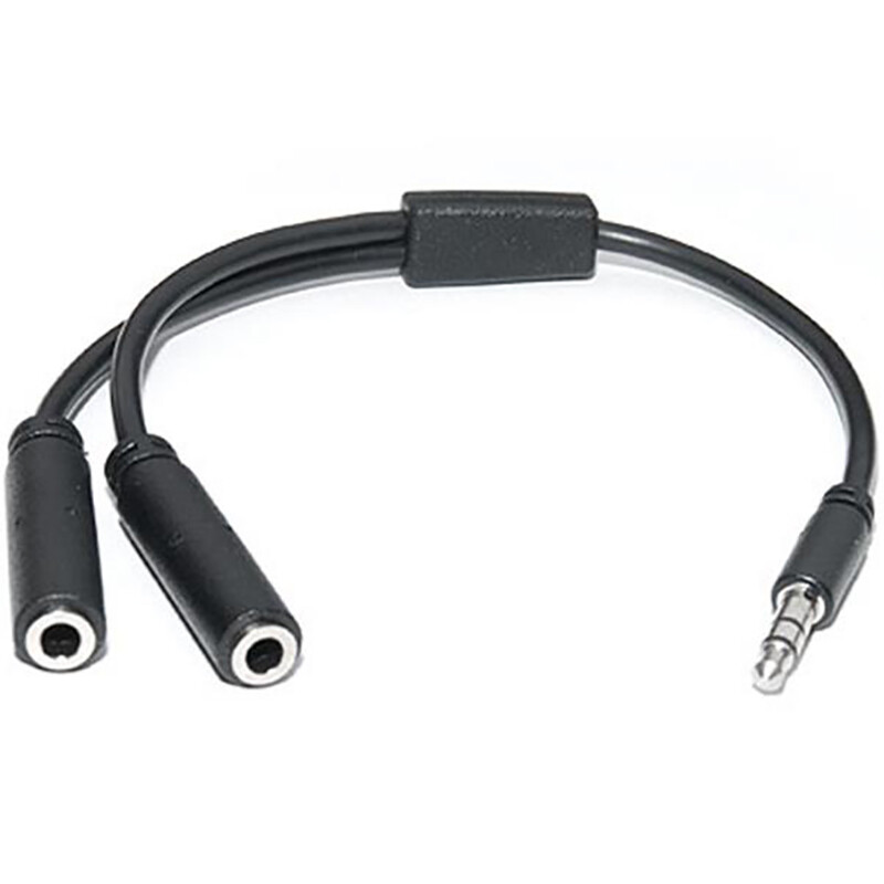 Аудіо-кабель REAL-EL Audio Pro 3.5 мм - 2х3.5 мм (M/F), 0.2 м, чорний (EL123500039)