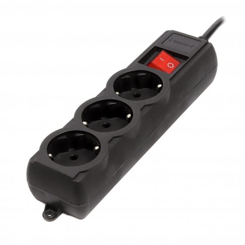 Фильтр питания Gembird Pro (SPG3-G-6B-PRO) 3 розетки, 1.8м, черный