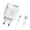 Фото - Зарядное устройство SkyDolphin SC22EBL (2USB, 2.1A) White (MZP-000162) + кабель Lightning | click.ua
