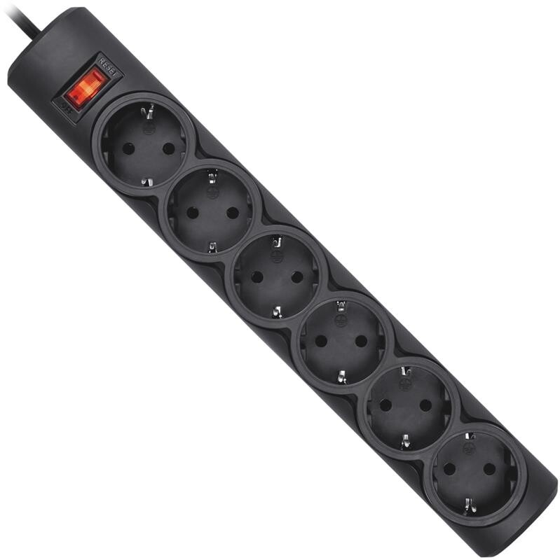 Фильтр питания Defender DFS 153 3 м, 6 розеток, черный (99495)