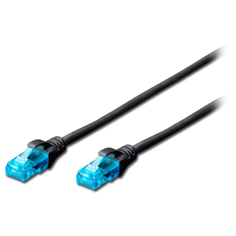 Патч-корд Digitus (DK-1512-005/BL) CAT 5e, U/UTP, 0.5 м, AWG 26/7, чорний