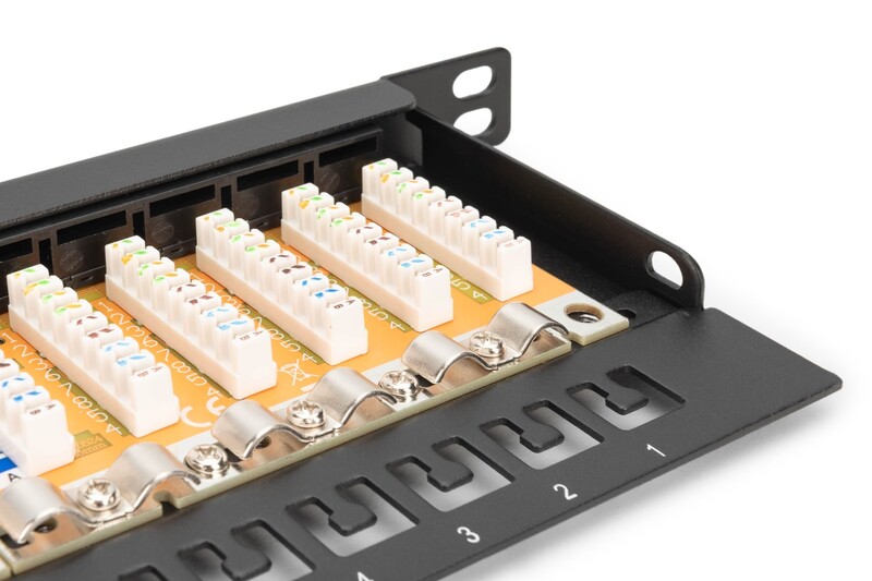 Патч-панель Digitus (DN-91624U-SL-SH) 19" 0.5U, 24 порта, Cat.6 UTP в сборе
