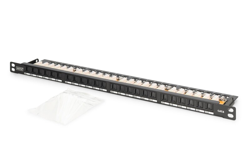 Патч-панель Digitus (DN-91624U-SL-SH) 19" 0.5U, 24 порта, Cat.6 UTP в сборе