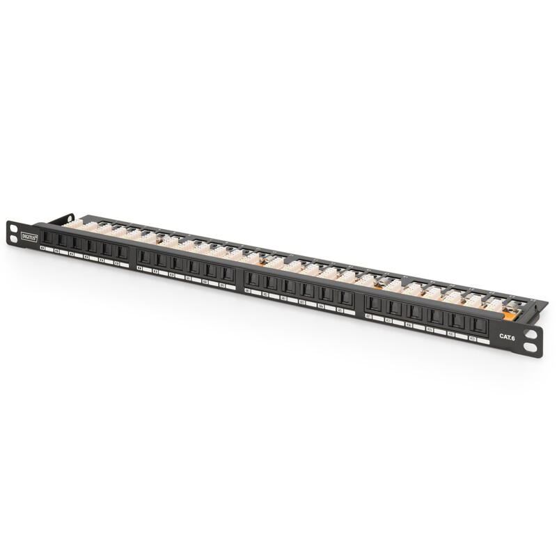 Патч-панель Digitus (DN-91624U-SL-SH) 19" 0.5U, 24 порта, Cat.6 UTP в сборе