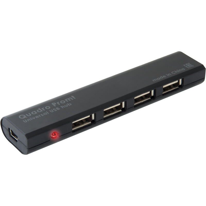 Концентратор USB2.0 Defender Quadro Promt 4хUSB2.0 Black (83200)