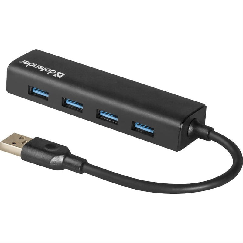 Концентратор USB3.0 Defender Quadro Express 4хUSB3.0 Black (83204)
