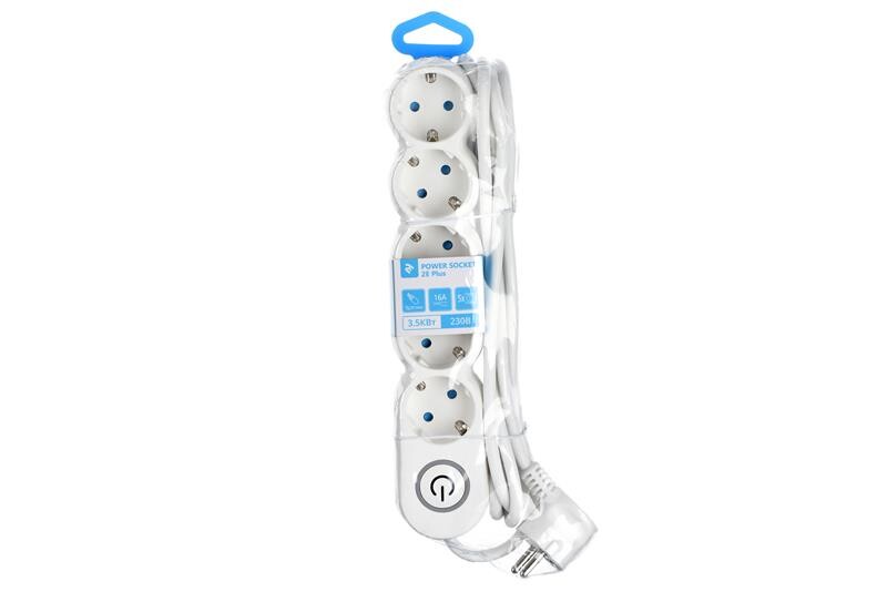 Фильтр питания 2E (2E-U05VESM3W) 5хSchuko, 3 м, белый