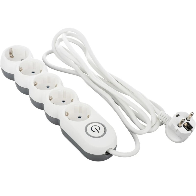 Фильтр питания 2E (2E-U05VESM3W) 5хSchuko, 3 м, белый